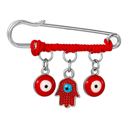 Red Hamsa Protection Charm Pin