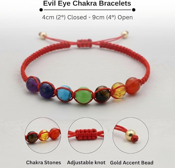 Rosey Evil Eye Chakra Bracelets for Women