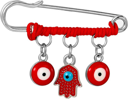 Red Hamsa Protection Charm Pin