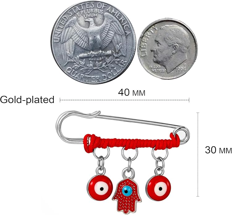 Red Hamsa Protection Charm Pin