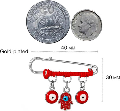 Red Hamsa Protection Charm Pin
