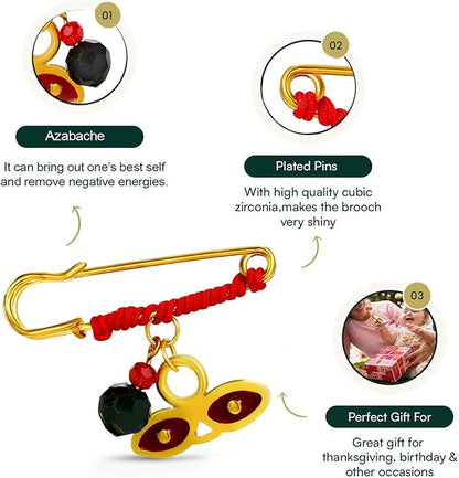 Lucy Pin with Azabache and Evil Eye Protection