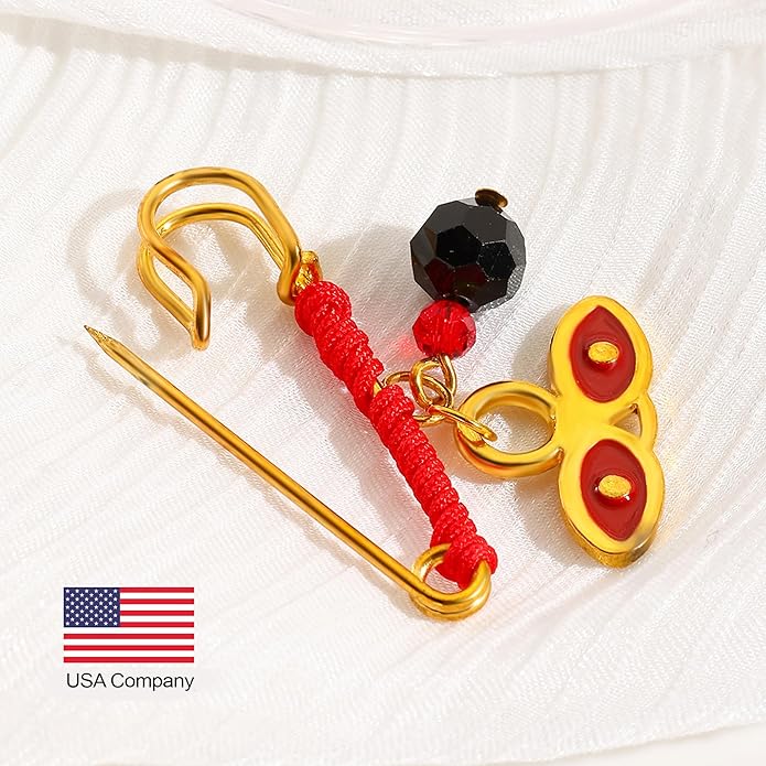 Lucy Pin with Azabache and Evil Eye Protection