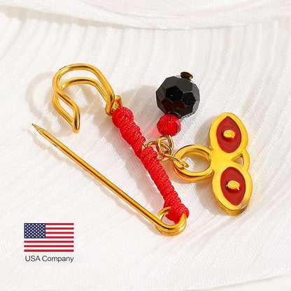 Lucy Pin with Azabache and Evil Eye Protection