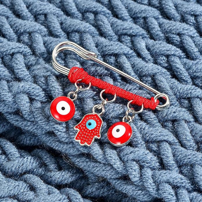 Red Hamsa Protection Charm Pin